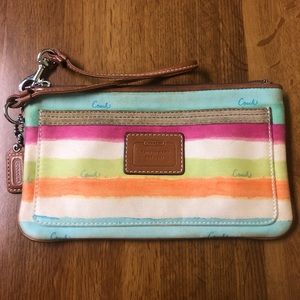 Multicolored Coach Wristlet